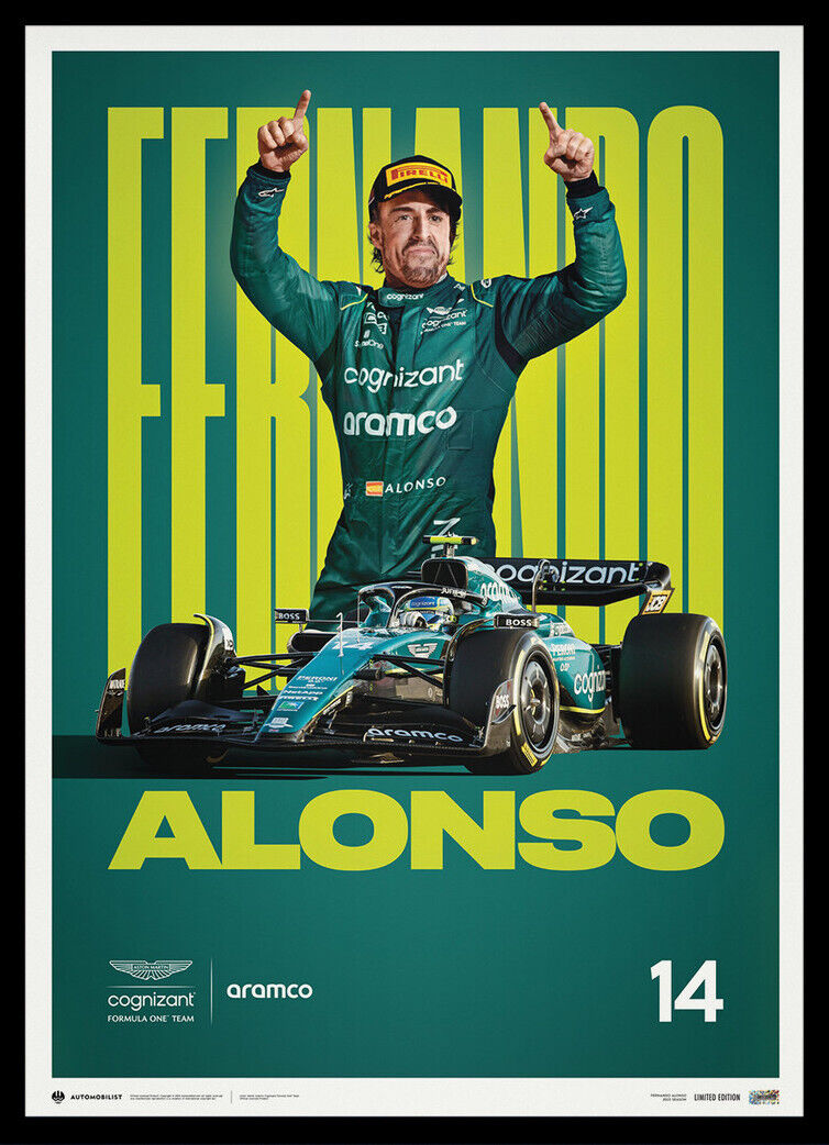 Fernando Alonso Aston Martin Cognizant AMR23 Formula 1 LE750 Poster