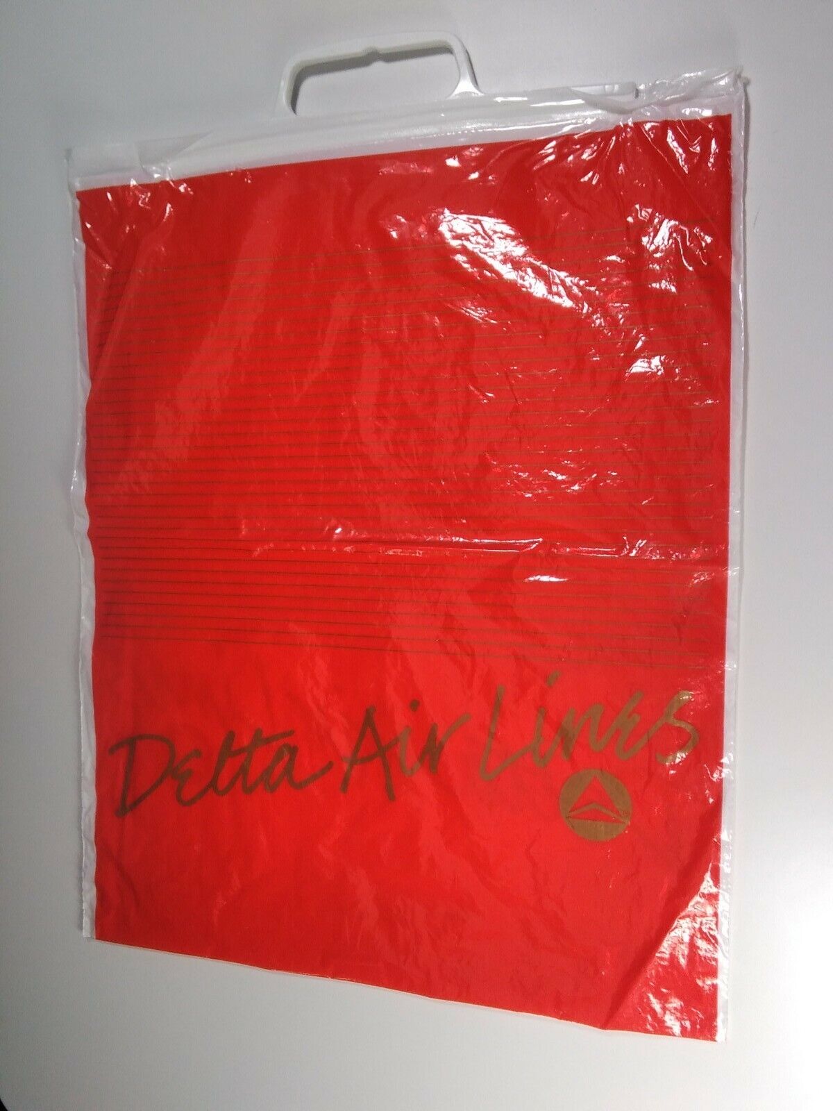 Delta Airlines Shopping Bag Vtg 1980s Original Rare VHTF Snap Handle Red 