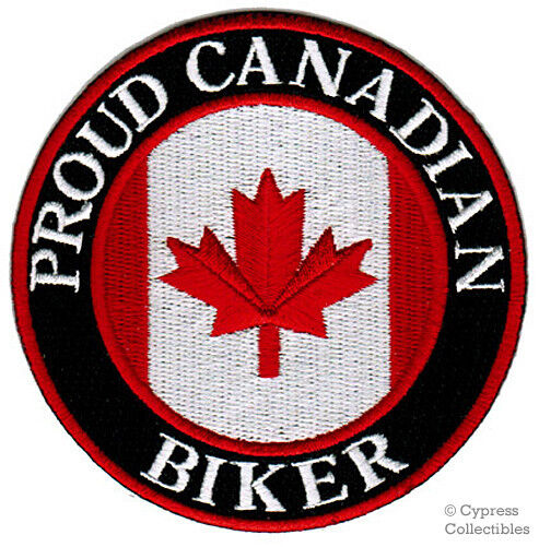 PROUD CANADIAN BIKER PATCH CANADA FLAG embroidered iron-on MAPLE LEAF EMBLEM new