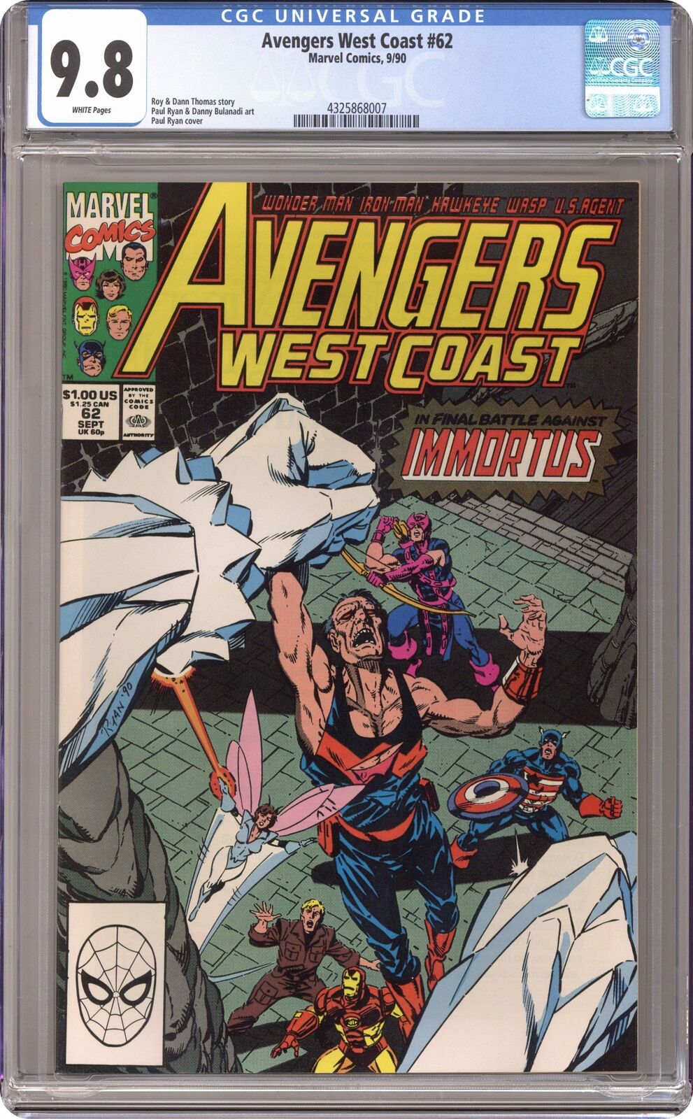 Avengers West Coast #62 CGC 9.8 1990 4325868007
