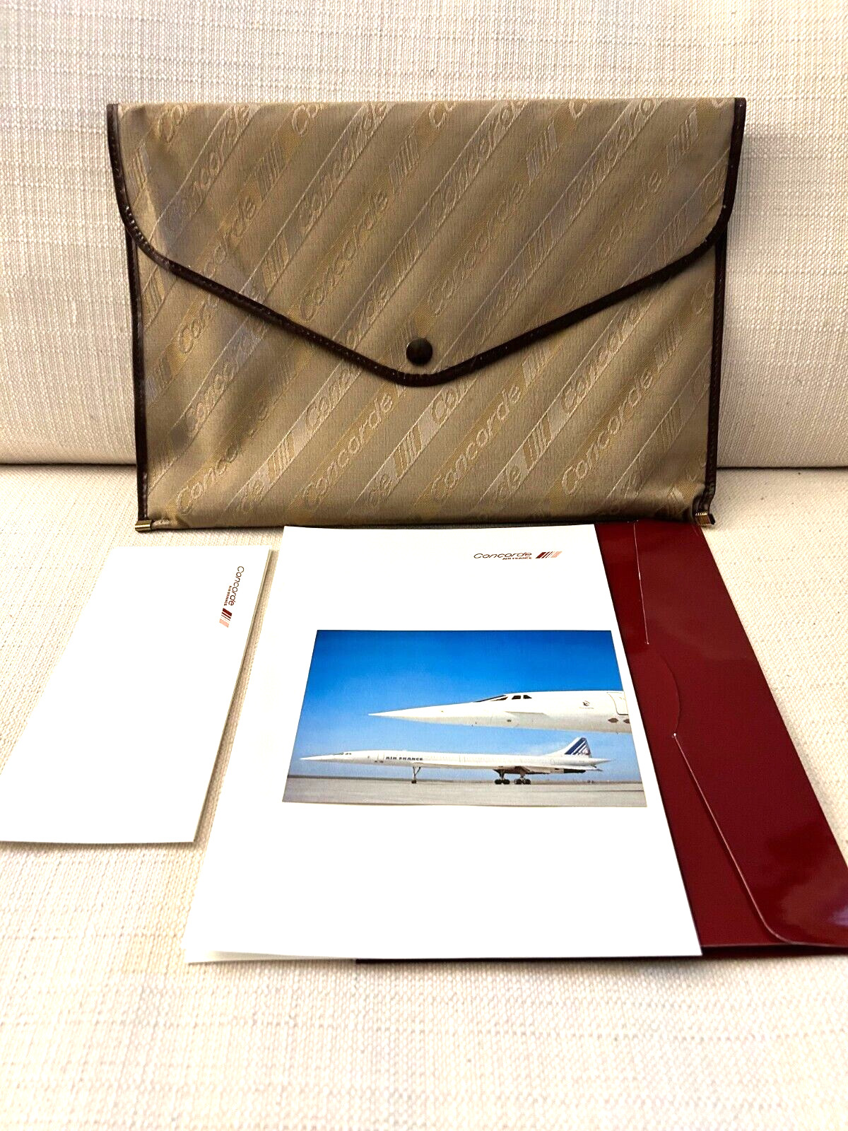 Concorde Air France Document Case by Charles Frantz with stationery 10”x14” VNTG