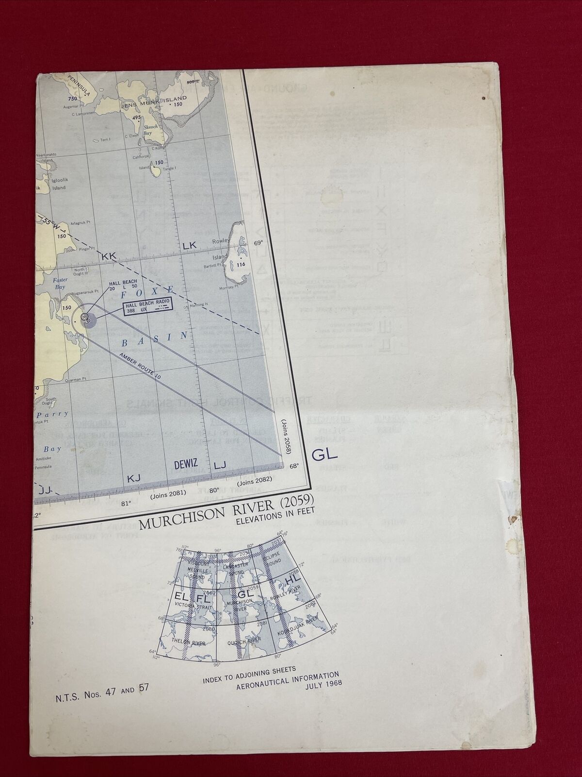 Vintage 1968 World Aeronautical Chart Aerial Map MURCHISON RIVER N.T.S. 47 & 57