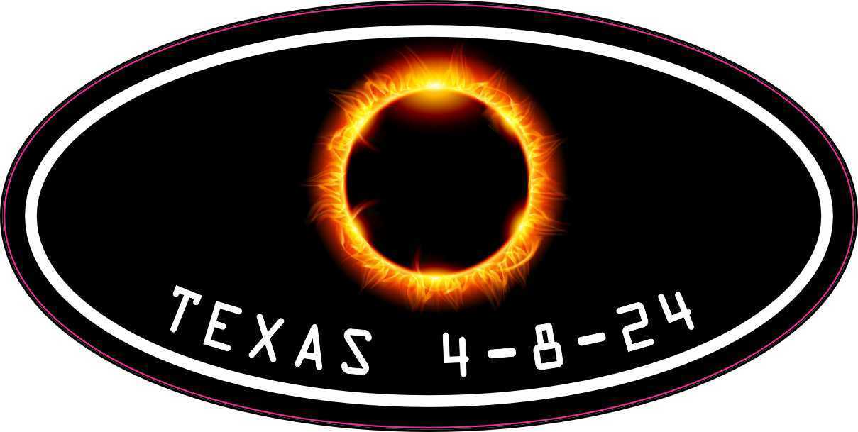 StickerTalk Great North American Eclipse Texas 4-8-24 Sticker, 4 inches x 2 i...