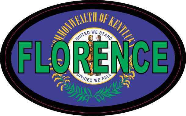 4in x 2.5in Flag Oval Florence Sticker Car Truck Vehicle Bumper Decal
