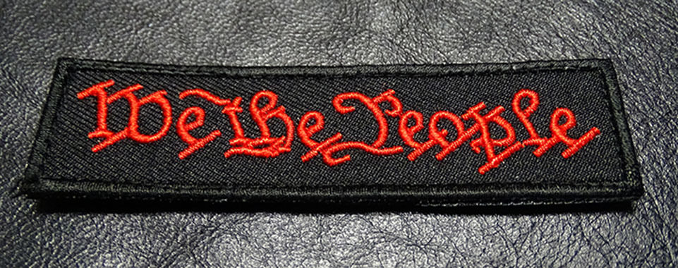 WE THE PEOPLE 3.75 inch HOOK PATCH (red/blk-MTC-4)