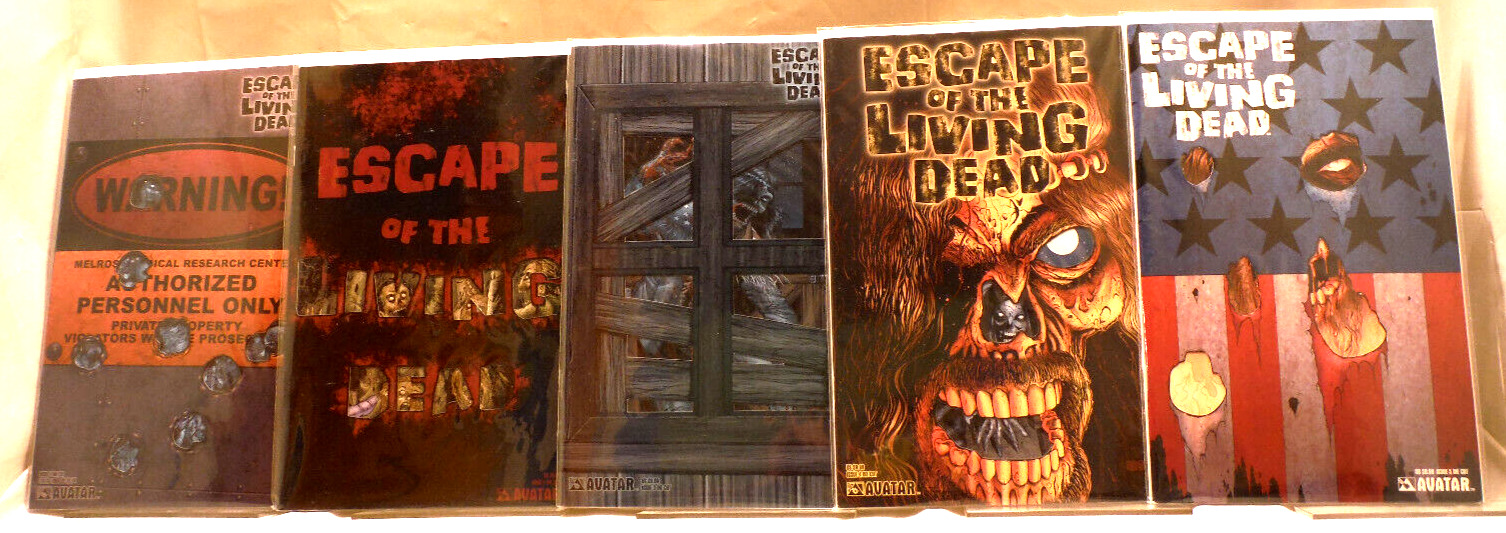 Escape of The Living Dead Die Cut Comic Lot #1+#2+#3+#4+#5 VF+/NM/M Unread Set