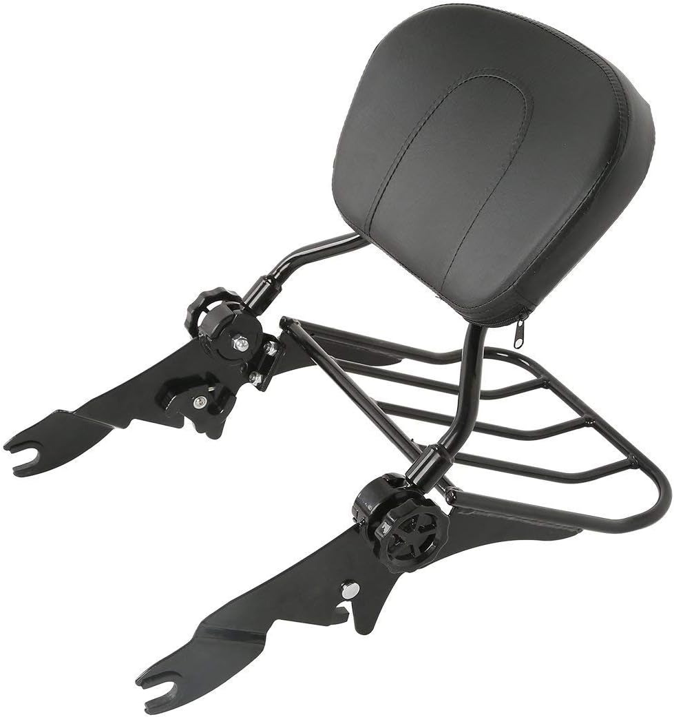 Detachable Stealth Backrest Sissy Bar & Luggage Rack Fits for Harley Touring Roa