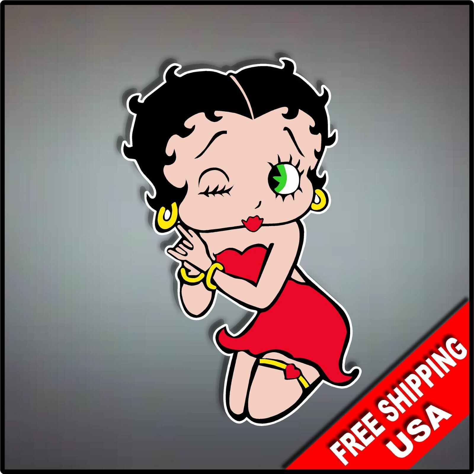 Betty Boop Wink Cartoon Vinyl Decal 80\'s Nostalgic 6\