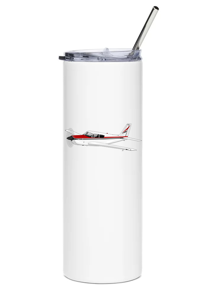 Piper Comanche Stainless Steel Water Tumbler with straw - 20oz.