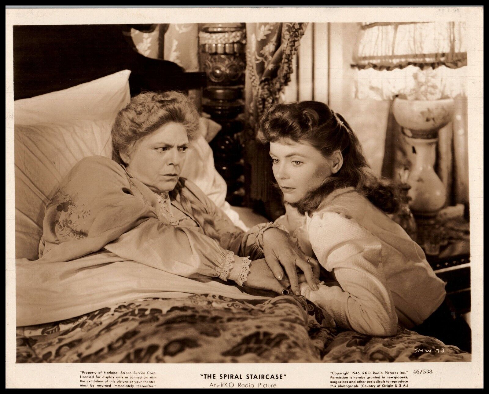 Ethel Barrymore + Dorothy McGuire in The Spiral Staircase (1946) PHOTO M 78