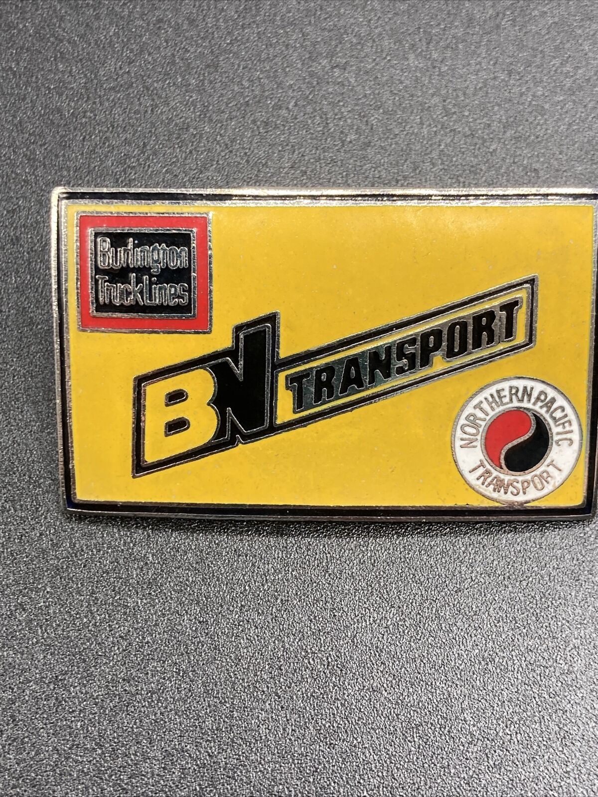 Northern Pacific BN Transport Burlington Trucklines Vintage Pin