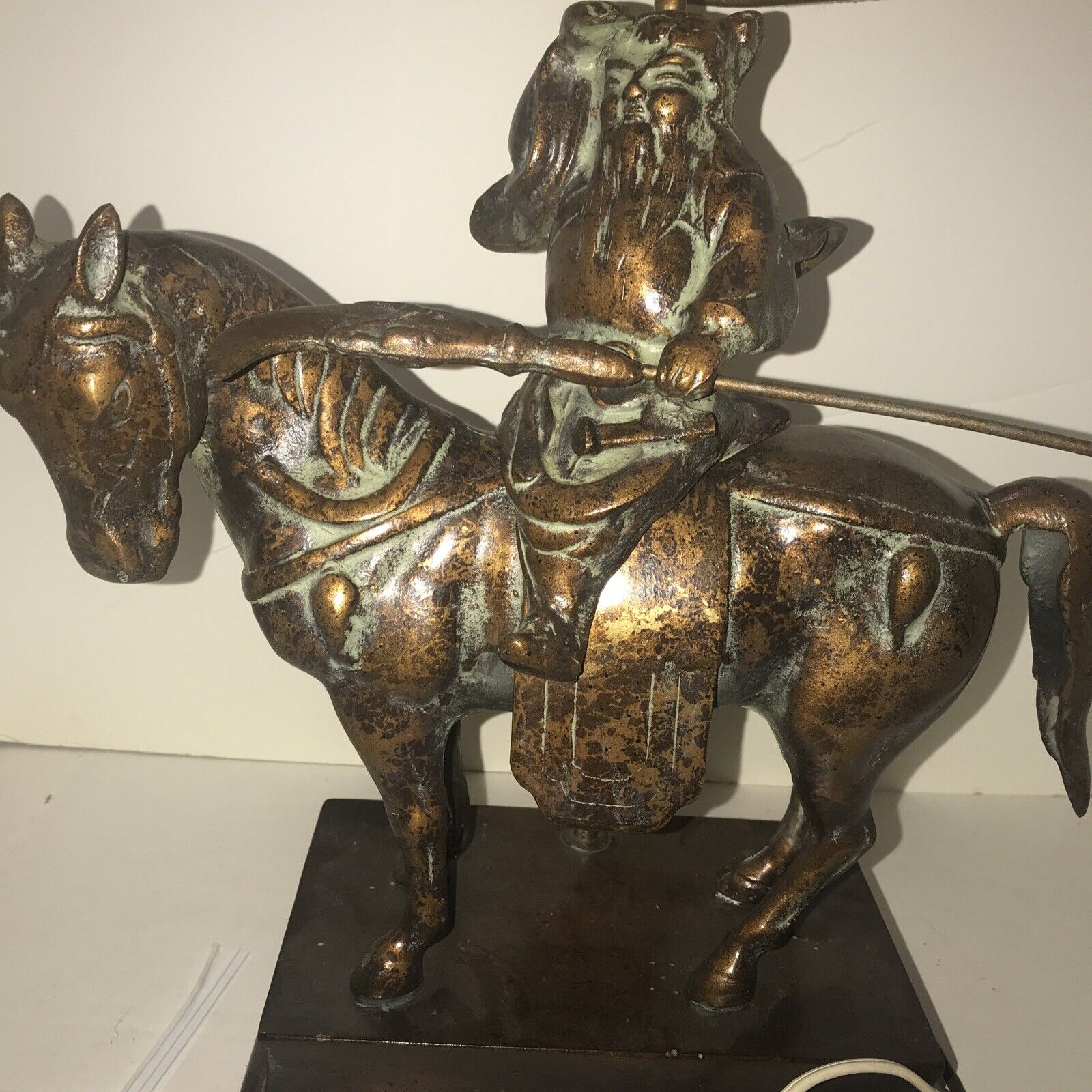Frederick Cooper Bronze Lamp Statue Warrior On Horse Vintage