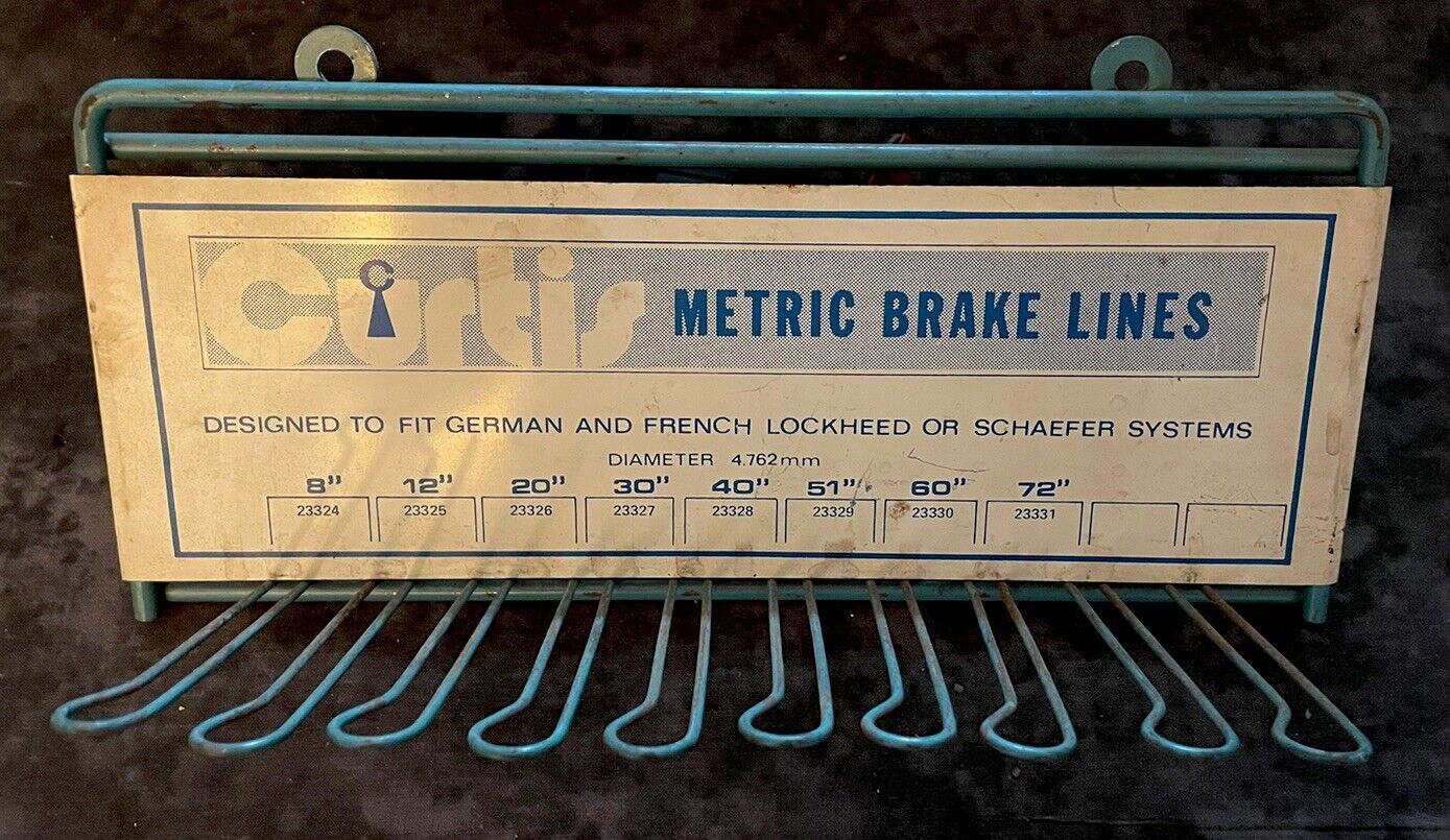 Vintage CURTIS Metric Wall Mount Brake Line Rack. German And French Lines. Cool