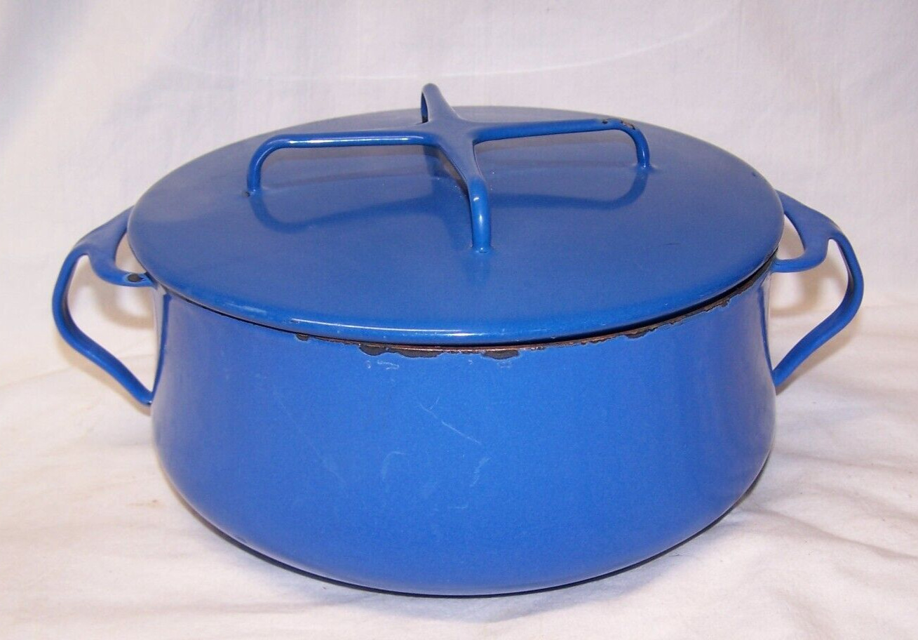 Vintage Dansk Kobenstyle 4-Qt Cookware / Stock w Trivet Lid Dutch Blue