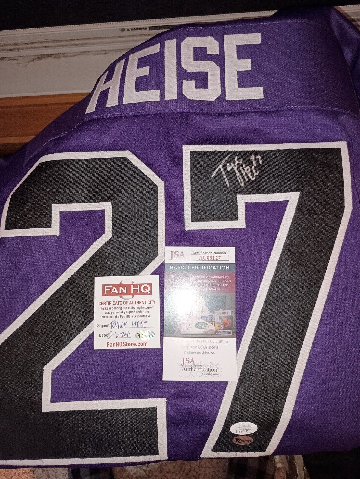 Taylor Heise Autographed Signed Custom Minnesota Hockey Jersey PWHL JSA COA