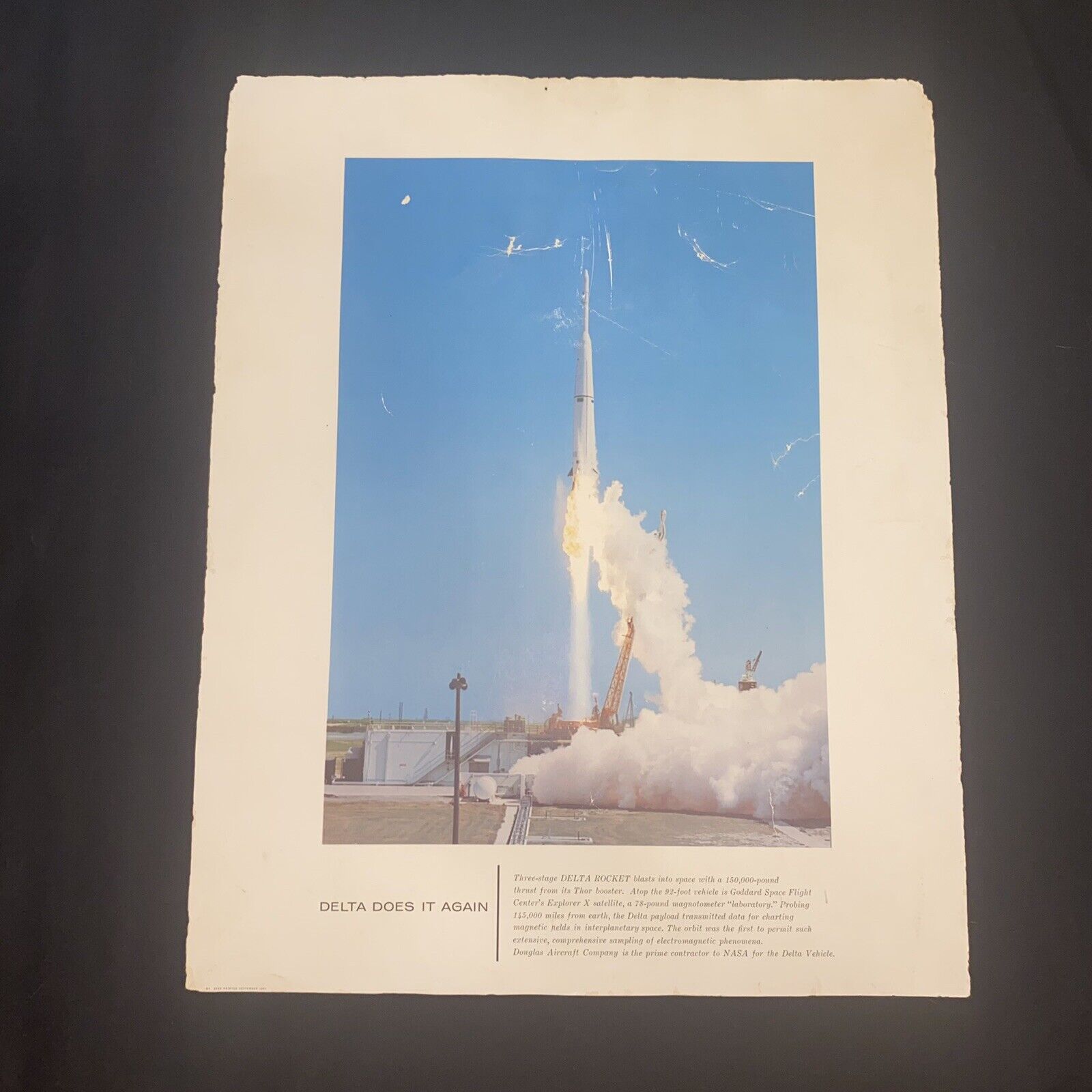 Vintage NASA Lockheed Martin Delta Three Stage Rocket Skylab Photo Poster 16x20