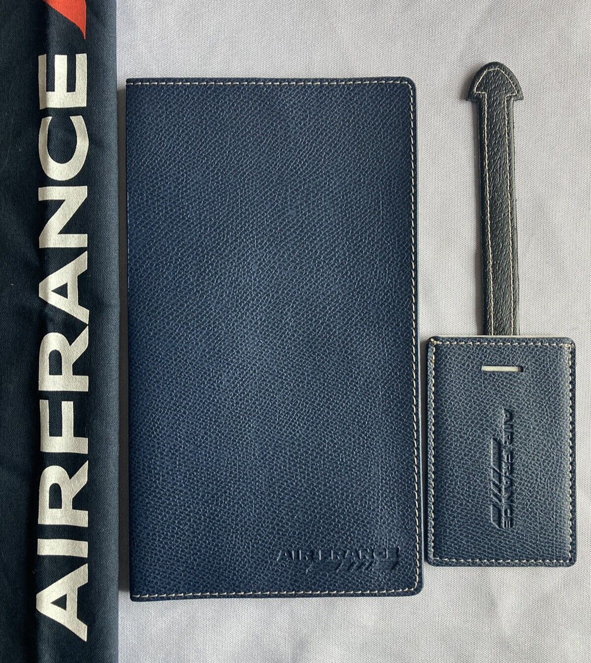 AIR FRANCE AIRPLANE LUGGAGE TAG and TICKET/PASSPORT HOLDER