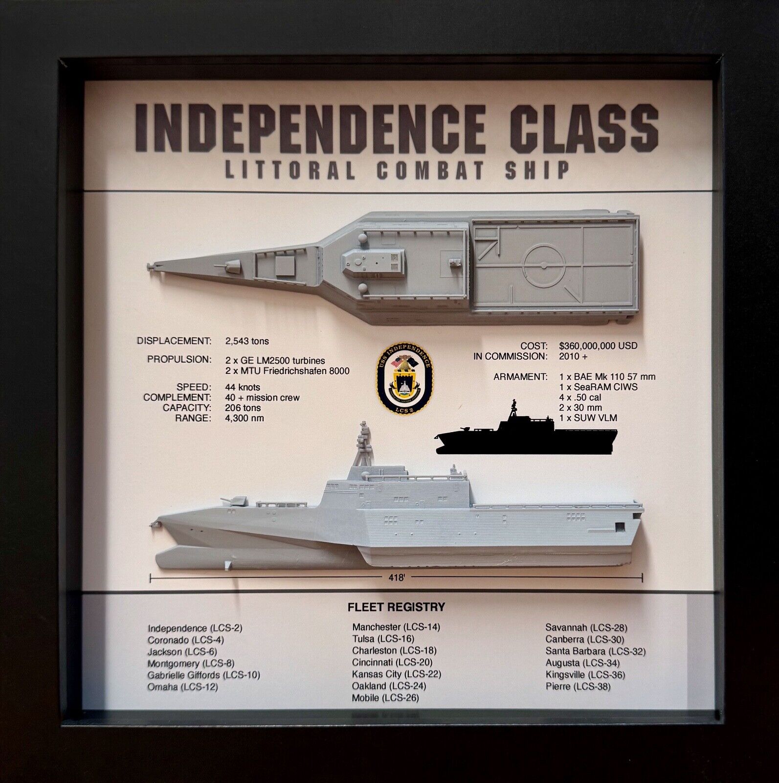 Independence Class Memorial Display Shadow Box, LCS, 9\