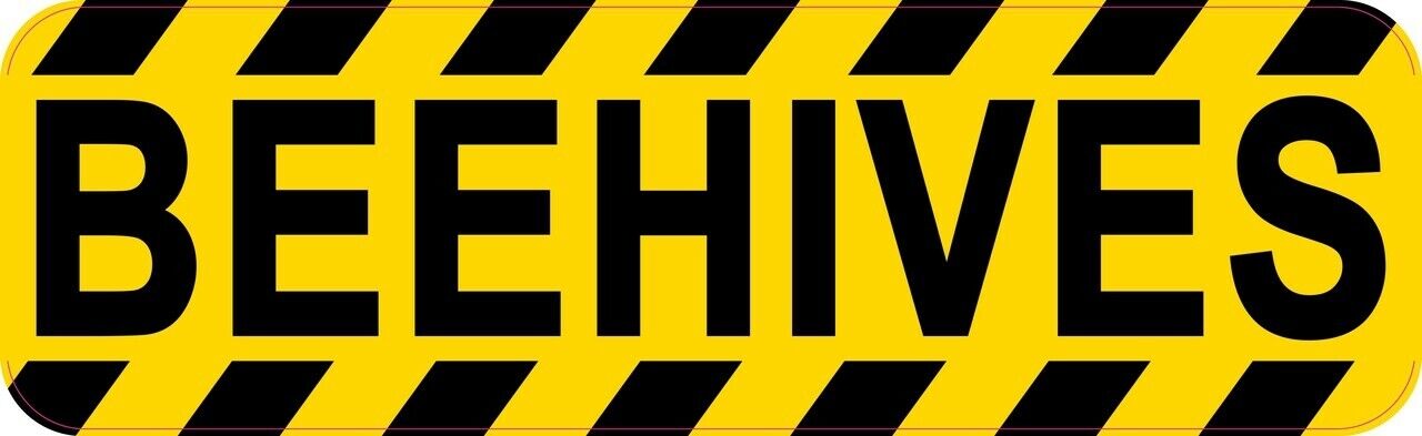 10x3 Caution Beehives Sticker Vinyl Bees Beekeeping Warning Business Sign Decal