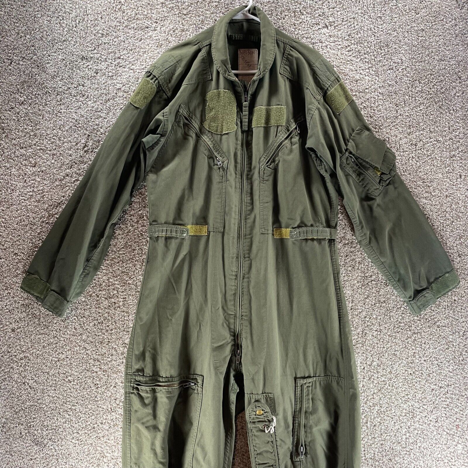 US Military Flight Suit Mens 44R Sage Green Air Force Flyers CWU-27/P Coveralls