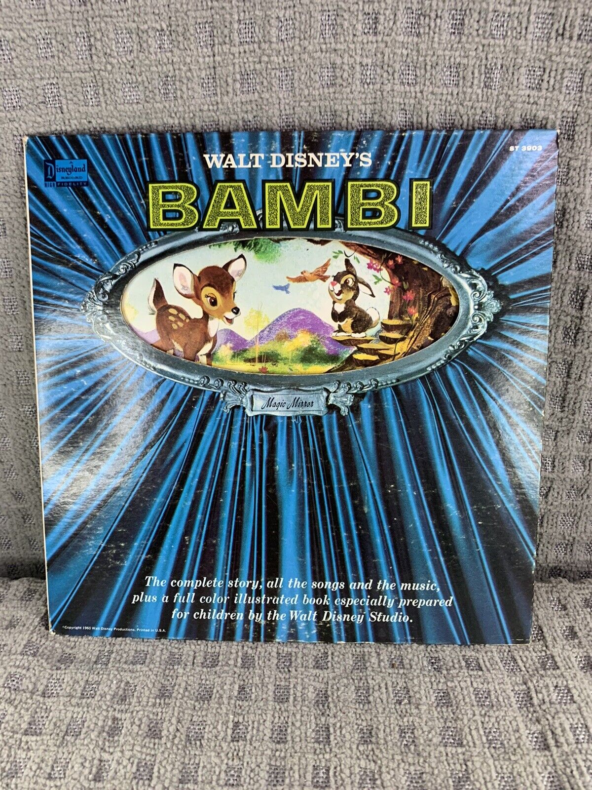 Vintage 1962 Disney’s Bambi magic mirror story book LP