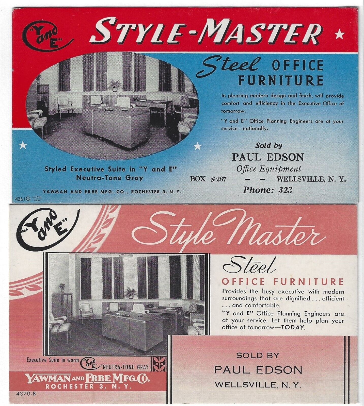 Style Master Steel Office Furniture 2 Vintage Blotter Yawman Erbe Rochester NY