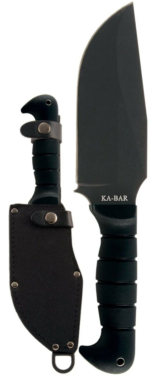 Ka-Bar Heavy-Duty Warthog Black 1085 Carbon Steel Fixed Knife w/ Sheath 1278