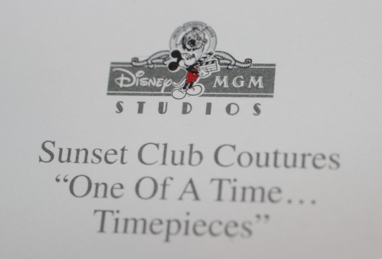 Walt Disney World Disney MGM Studios BUSINESS CARD 2001 Sunset Club Couture WDW