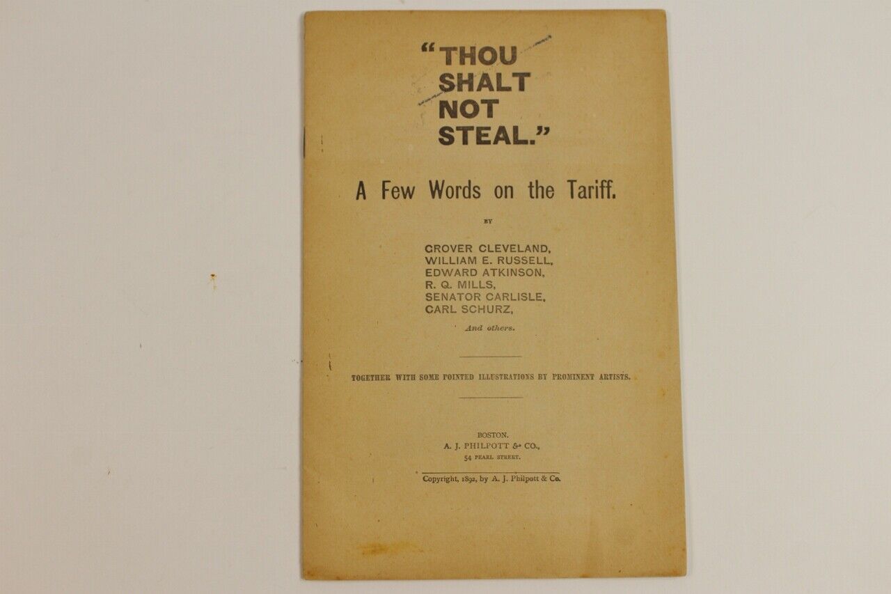 A Few Words on Tariff Grover Cleveland 1892 1800s Brochure Pamphlet VTG Politics