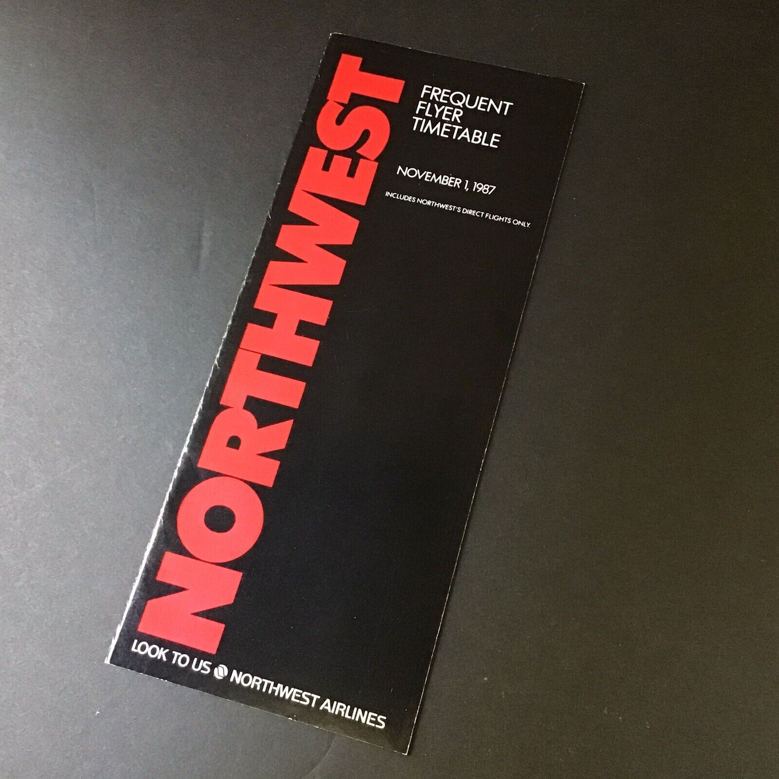 NORTHWEST AIRLINES Timetable November 1, 1987 - Excellant NOS