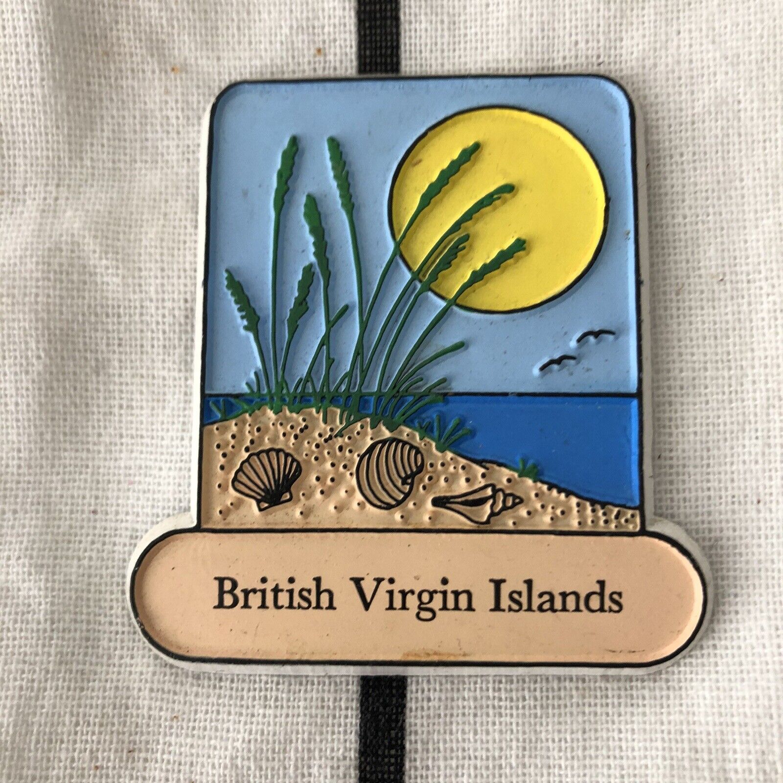 British Virgin Islands Vintage Rubber Souvenir Fridge Magnet Beach Theme