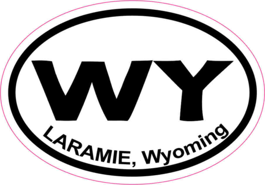 3X2 Oval Laramie Wyoming Sticker Vinyl Cities Car Truck State Bumper Stickers