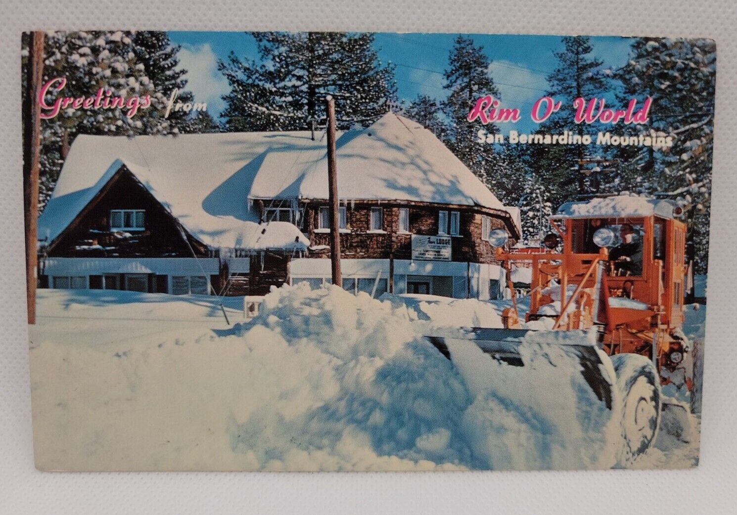 Vintage Postcard San Bernadino California Smowy Mountain Winter Scenery 