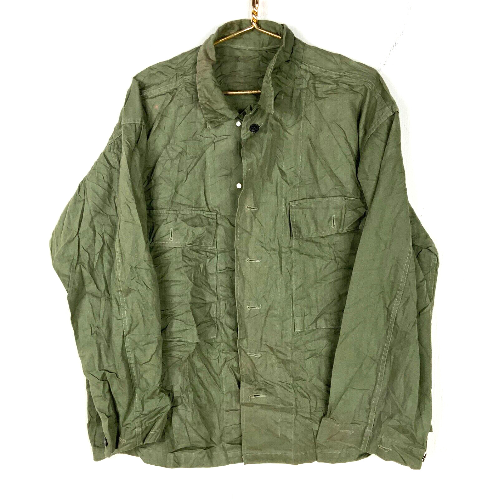 Vintage Us Military 13 Star Hbt Fatigue Shirt Jacket Size 2XL Green 40s 50s