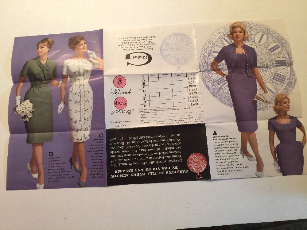 Vintage Bea Young Reloms Gimbels Daytime Dresses Fashion Brochure Advertising