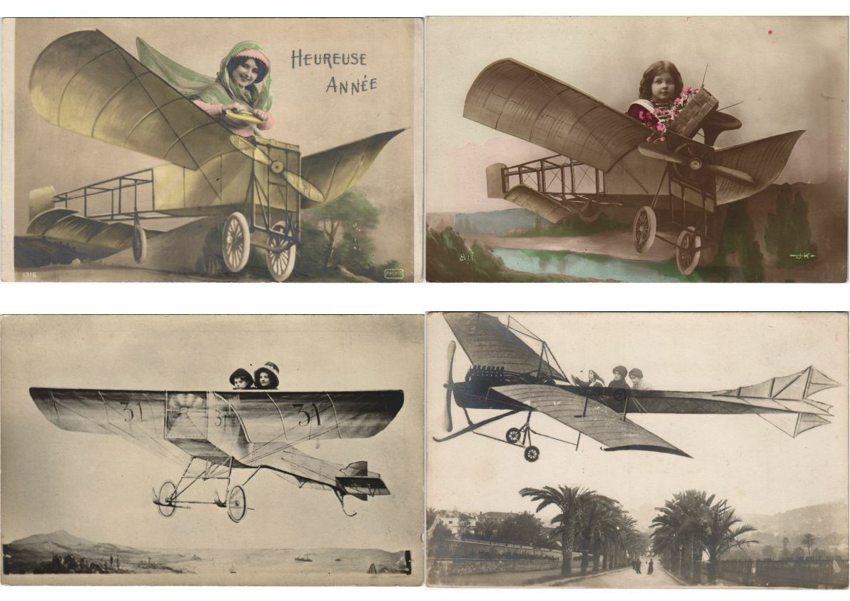 AIRCRAFT AVIATION FANTASY REAL STYLE PHOTO 43 Vintage Postcards (L3809)