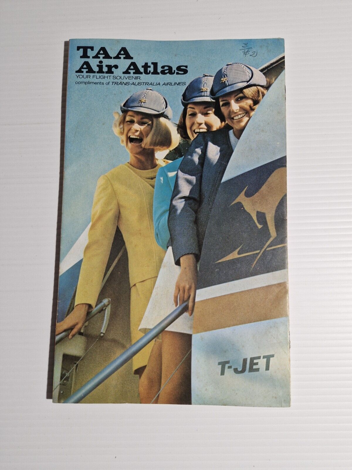 Trans-Australia Airlines /TAA - Air Atlas - Flight Souvenir Map - Vintage - 1972