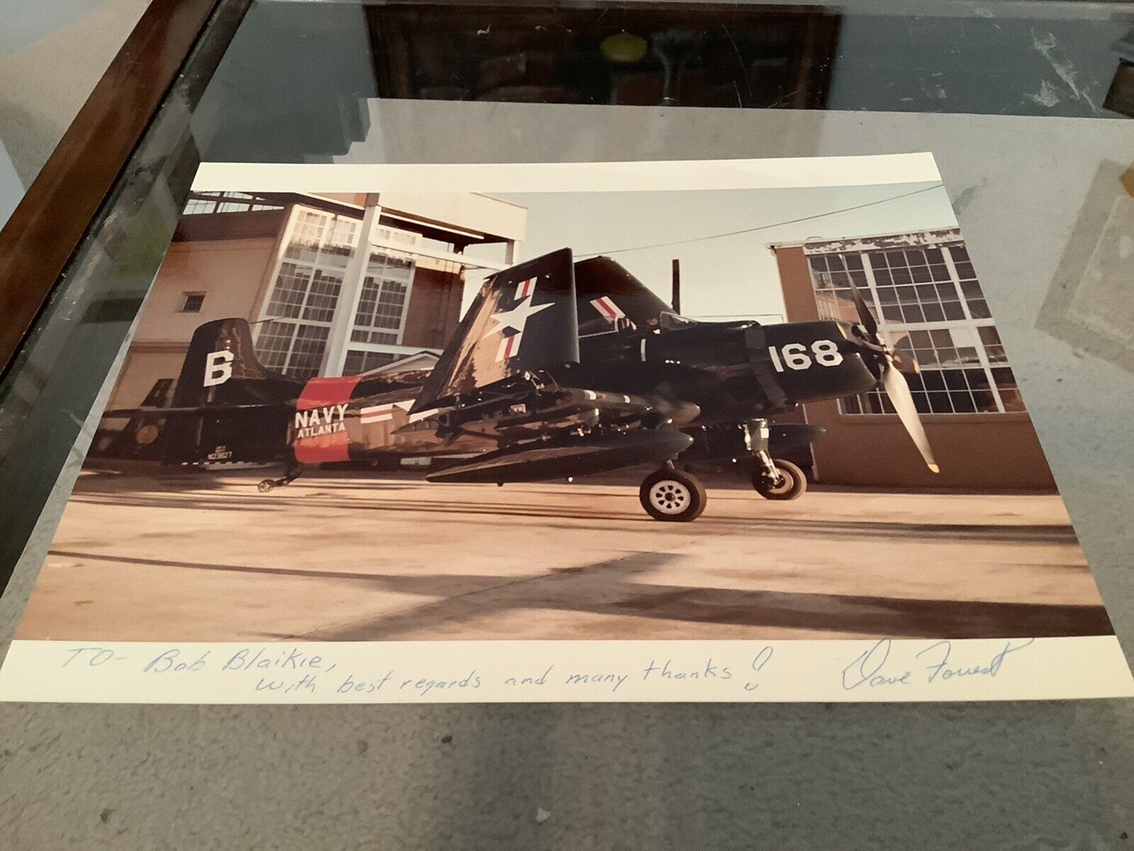 Signed Dave Forrest  WW2 Aircraft Douglas A1 Bt Skyraider Photo