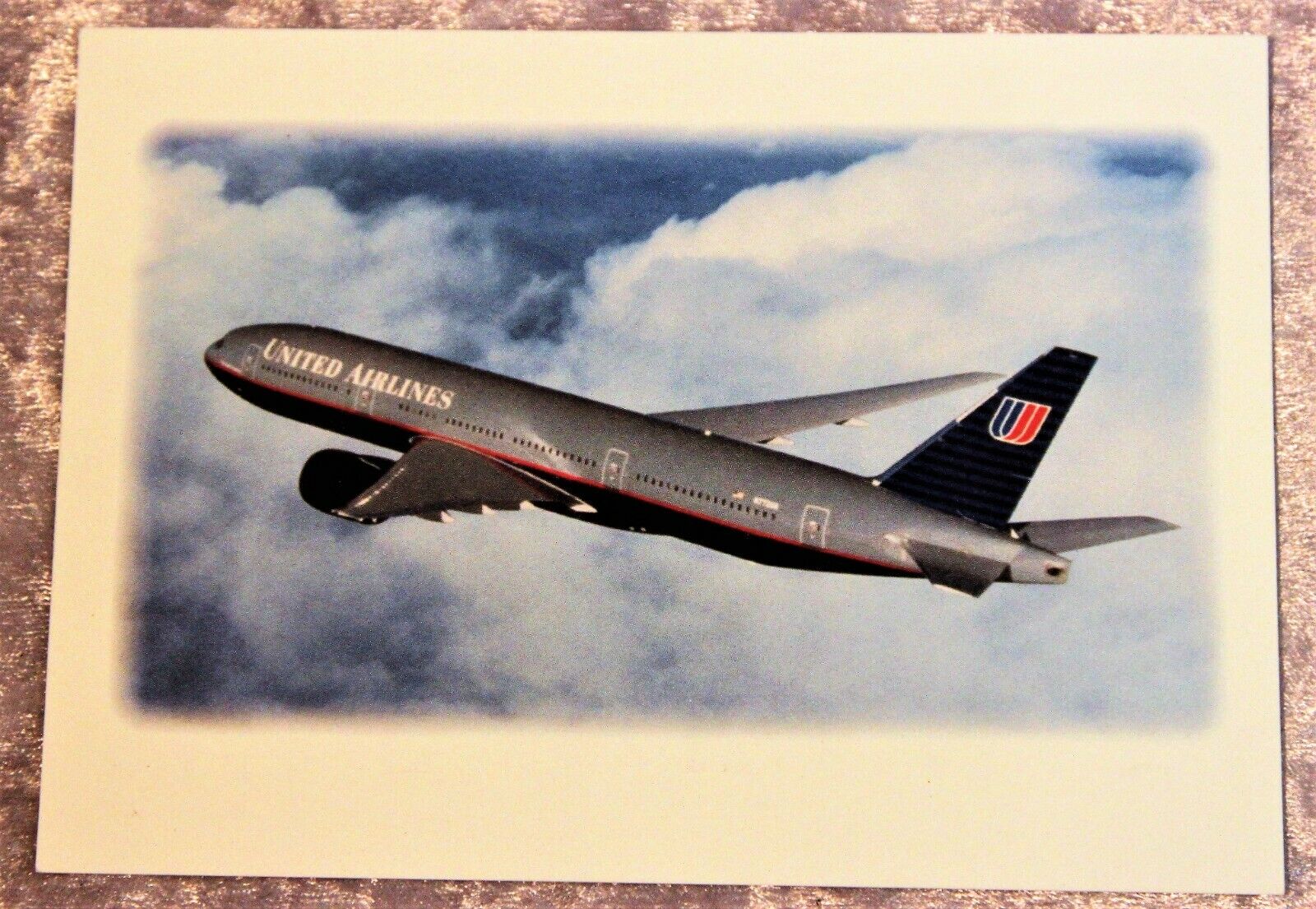 Rare Unused United Airlines Boeing 777 Inaugural Flight Commemorative Postcard 