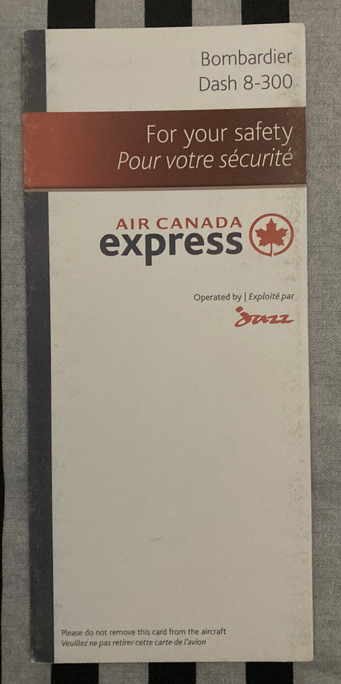 Air Canada Express Bombardier Dash 8-300 Safety Card