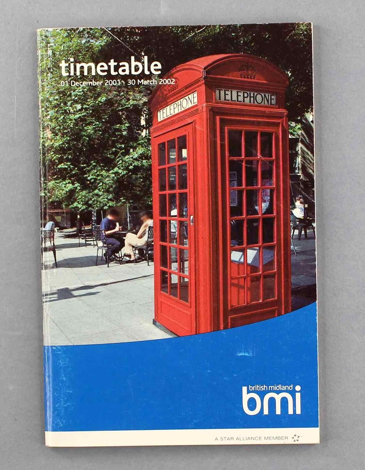 BMI BRITISH MIDLAND AIRLINE TIMETABLE WINTER 2001/02 AIRWAYS