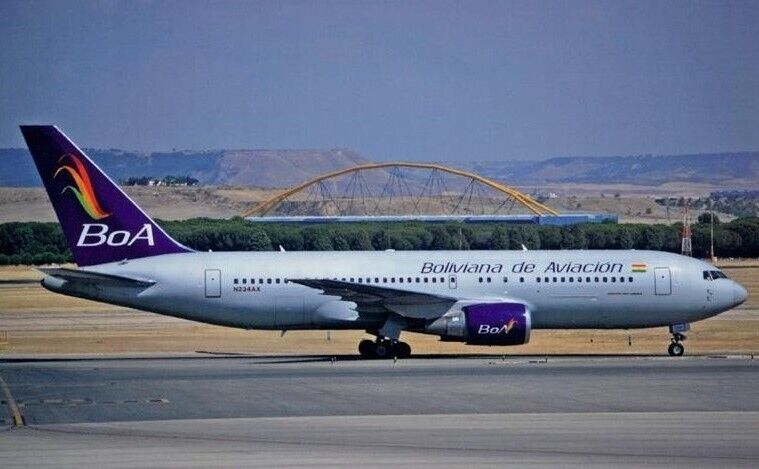 BoA Boliviana De Aviacion Boeing 767-200 N234AX @ Madrid 2013 - postcard
