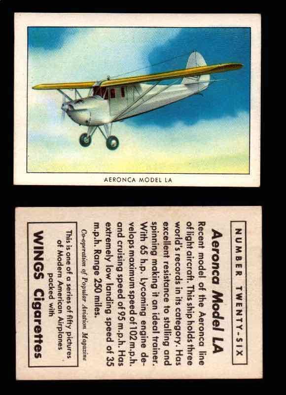 1940 Modern American Airplanes Series 1 Vintage Trading Cards Pick Singles #1-50