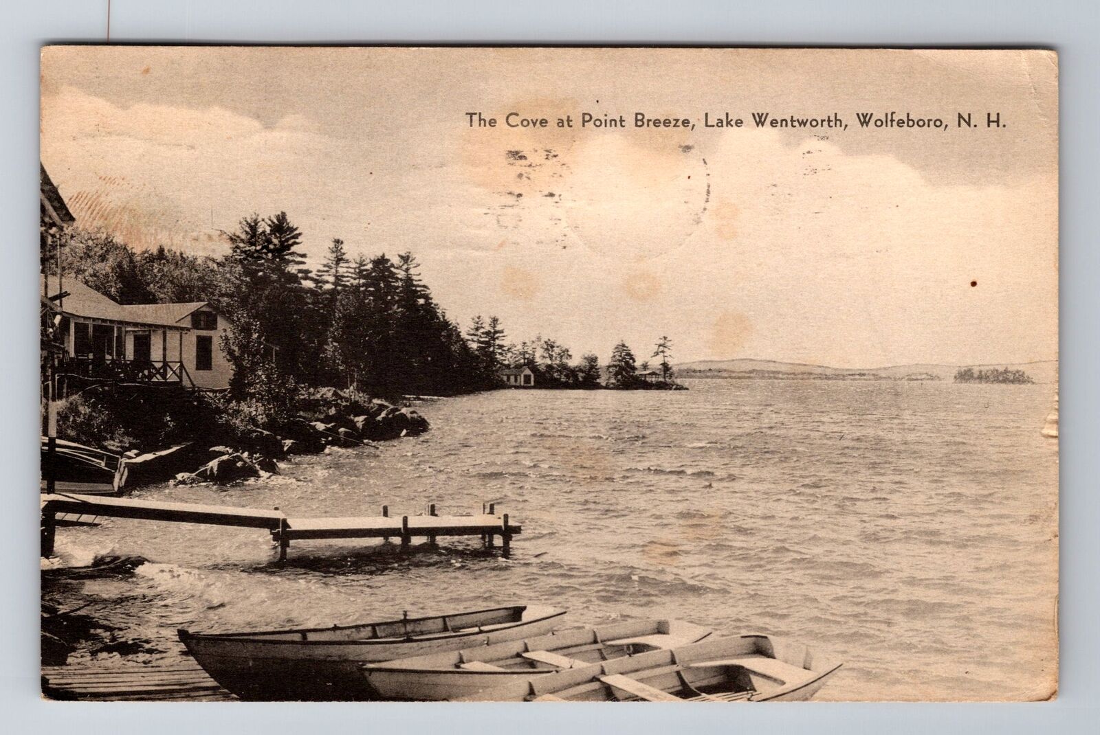 Wolfeboro NH-New Hampshire, Lake Wentworth, Point Breeze, c1940 Vintage Postcard
