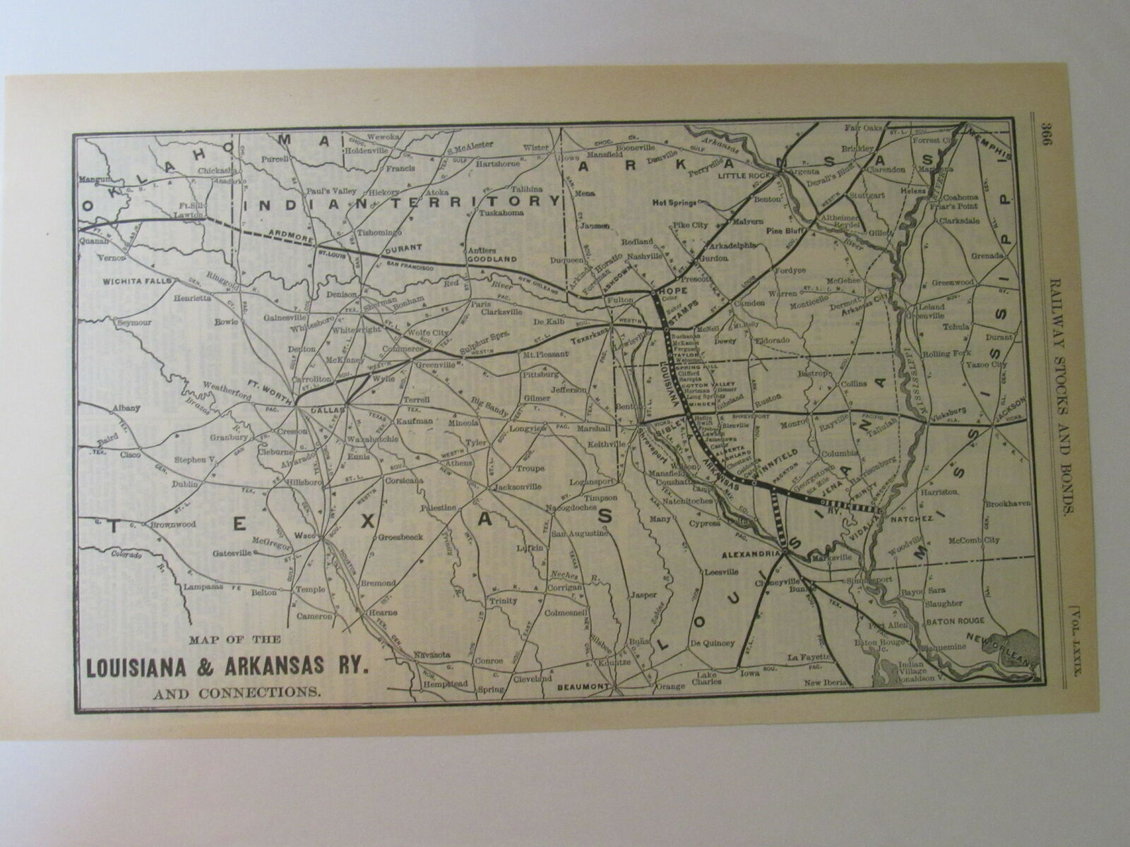 Original map of the Louisiana & Arkansas RY. ~ 1904