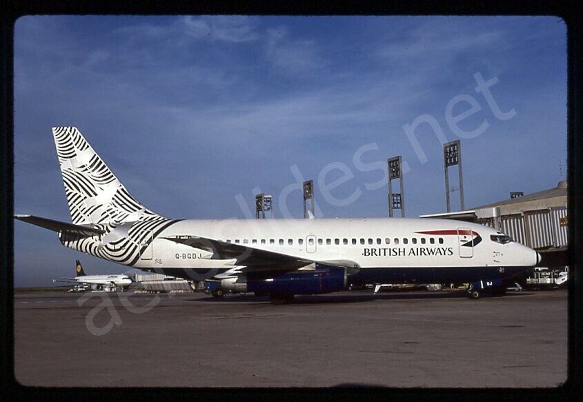 British Airways Boeing 737-200 G-BGDJ NOTES Kodachrome Slide/Dia A4