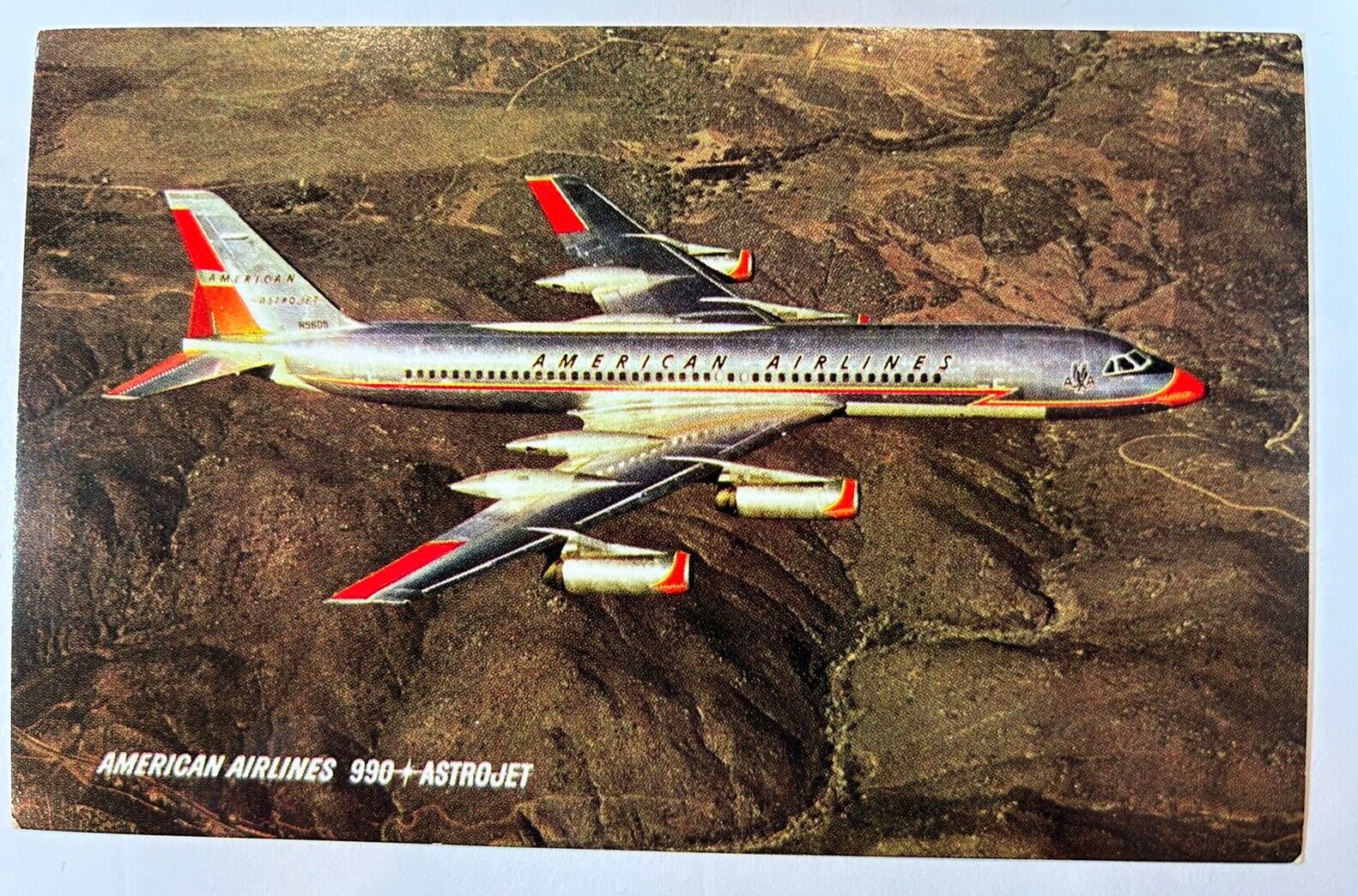 Postcard American Airlines 990 Astrojet 1960s Unposted