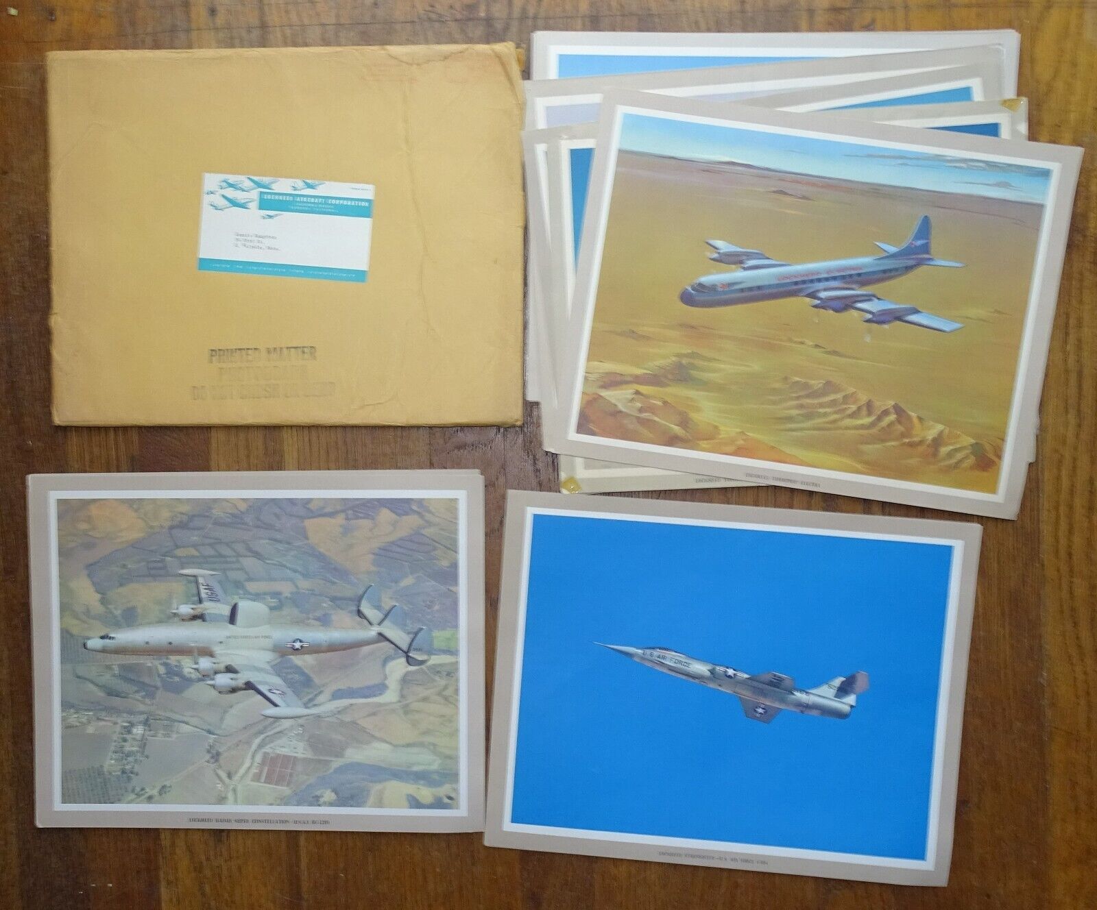 15 1950s Lockheed Aircraft Corporation 11x14 Prints in original mailing envelope