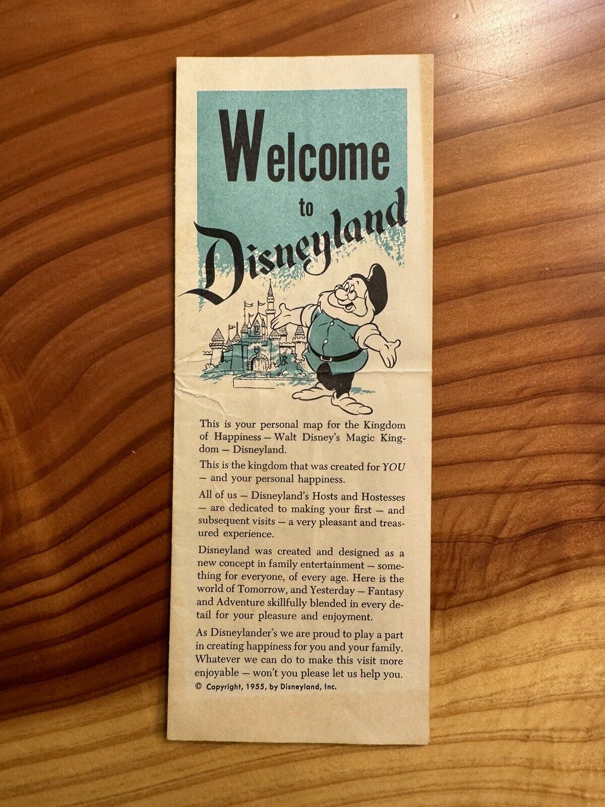 1955 Disneyland Opening Year Main Gate Map