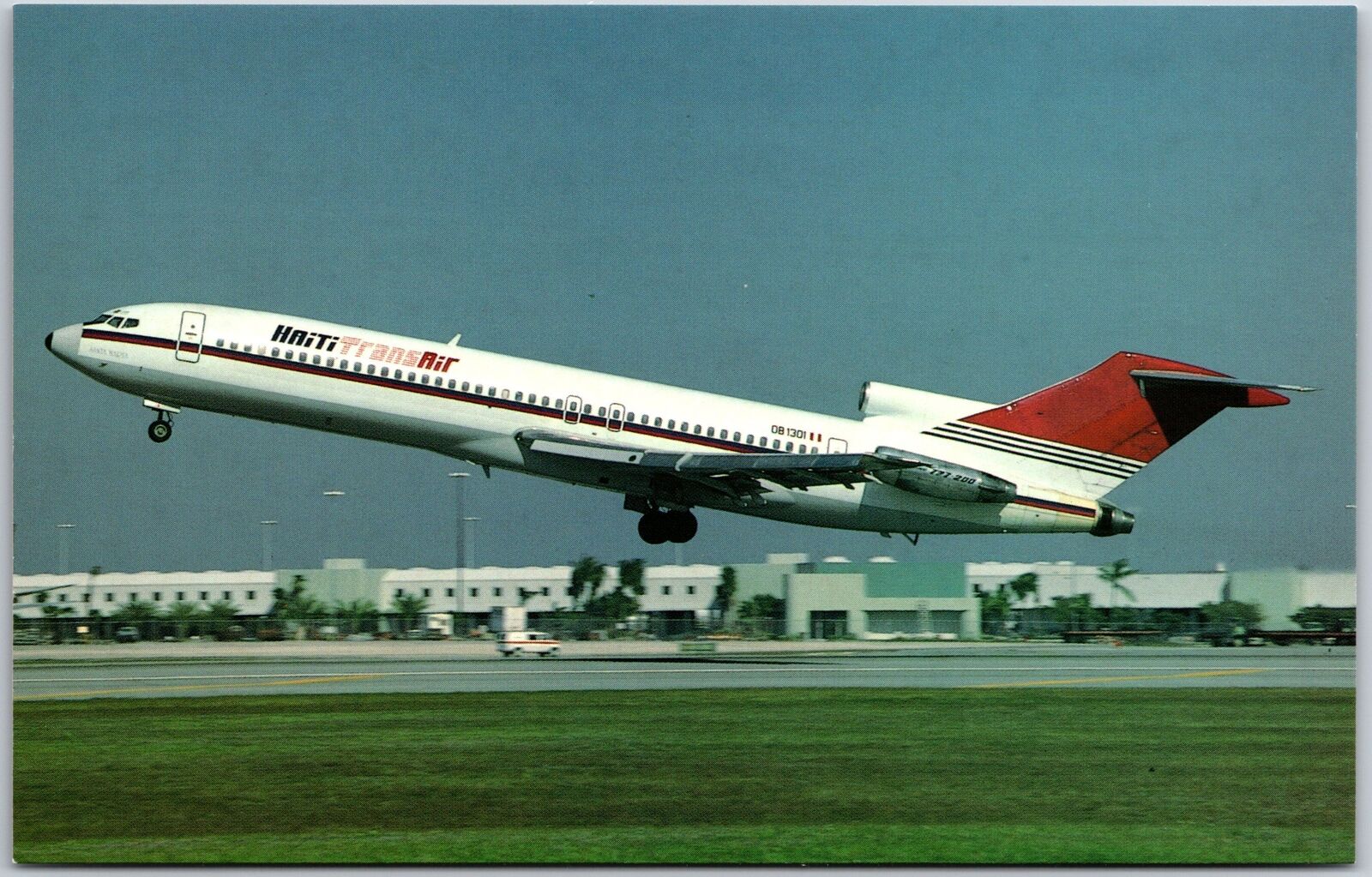 Airplane Haiti Trans Air Boeing B-727-247 OB-1301 MSN 20263 Miami Postcard